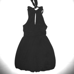 WHBM sexy black halter top bubble dress with a choker neck.